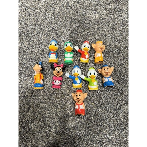 Lot Of 10 Vintage Disney 1970 Pencil Toppers - Picture 1 of 4